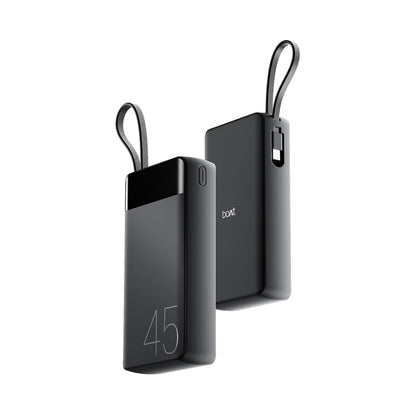 Noise Newly Launched India's 1st Power Bank 20000mAh 45W Ultra Fast Charging: Built-in Type-C Cable, Digital Battery%, Advanced Safety, Metallic Finish, Triple Output, BIS Certified (Titanium)