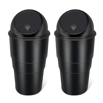MeeTo Car Trash Bin Protable Dustbin With Push Function Lid, Automatic Push Button Open Cap, Leakproof Car Mesh Mini Holder, Storage Box with Hanging Holder Vehicle, Home, Office (Pack Of 1)