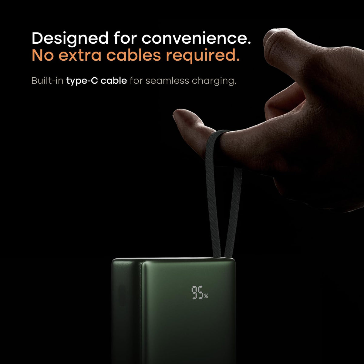 Noise Newly Launched India's 1st Power Bank 20000mAh 45W Ultra Fast Charging: Built-in Type-C Cable, Digital Battery%, Advanced Safety, Metallic Finish, Triple Output, BIS Certified (Titanium)