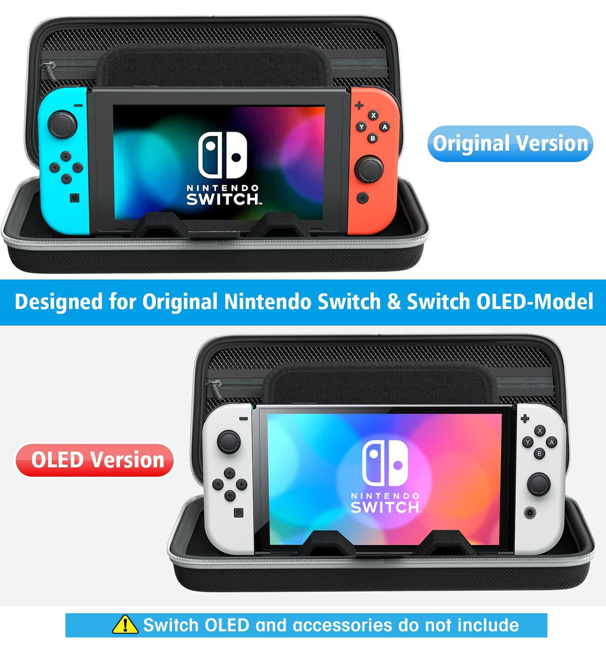 OIVO Switch Carrying Case for Nintendo Switch OLED Mode, Protable Travel Case Cover with Game Card Slots, Upgraded Console Stand Holder for Nintendo Switch/Switch OLED Accessories