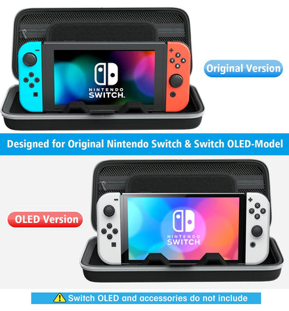 OIVO Switch Carrying Case for Nintendo Switch OLED Mode, Protable Travel Case Cover with Game Card Slots, Upgraded Console Stand Holder for Nintendo Switch/Switch OLED Accessories