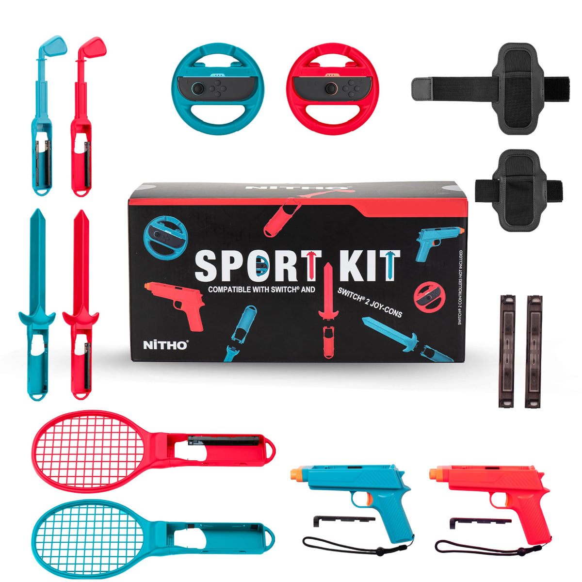 PSS Compatible with Nintendo Switch Sports Accessories Bundle, 10 in 1